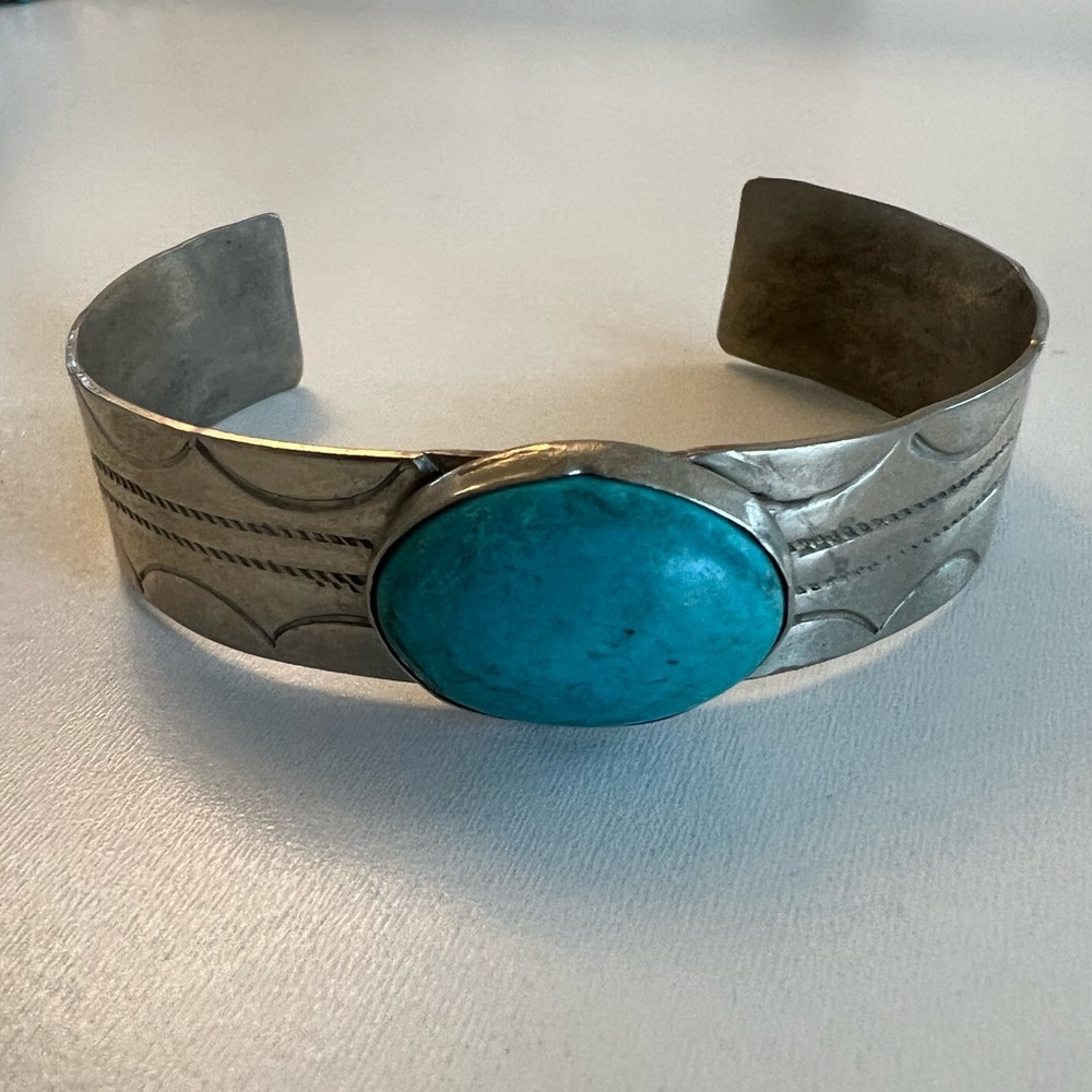 Turquoise cuff - not sterling silver